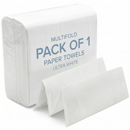 Multifold Paper Towels, 1-Ply, 250 Sheets, Bulk Pack for Home & Commercial Use