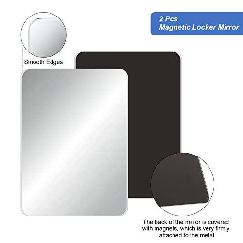 Blulu 2 Pcs Magnetic Locker Mirror - 4 x 5.8 Inches