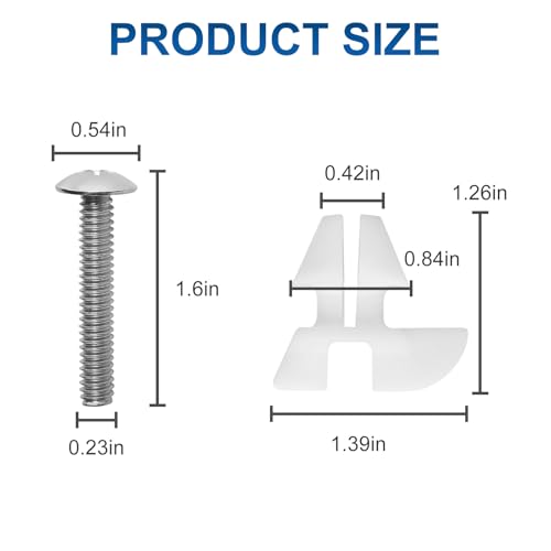 Kohler Toilet Seat Hardware Kit - Non-Slip, Rust-Resistant Bolts & Screws (2 Pack)