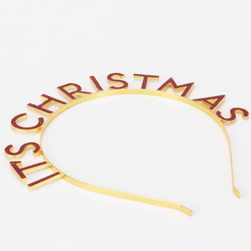 Christmas Red Metal Headband Festive Holiday Party Hair Accessory