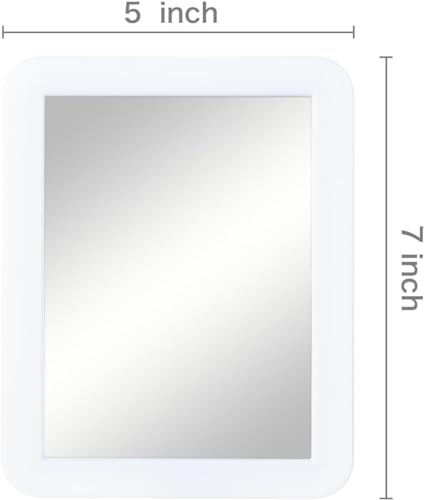 MIHAGUTY Magnetic Locker Mirror 5x7 White Small Real Glass Mirror