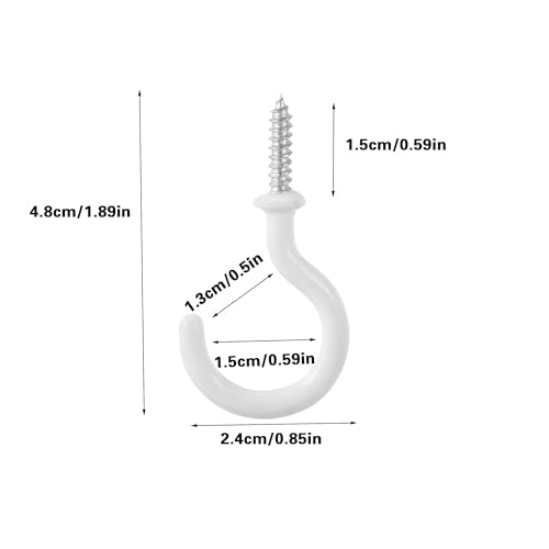 20-Pack 1-1/4 Inch White Ceiling Hooks for Heavy Objects