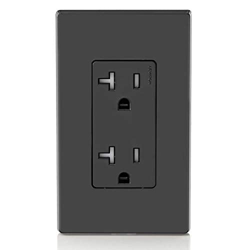 Leviton 20 Amp Tamper-Resistant Duplex Wall Outlet, Black