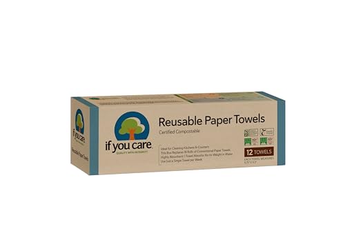 If You Care Reusable Paper Towels - 12 Count Eco-Friendly Cloths