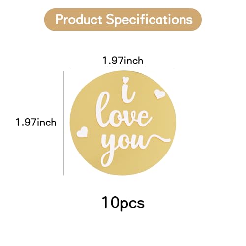 10pcs Love You Cupcake Toppers - Heart Acrylic Decorations