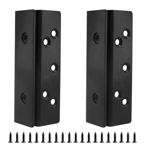 Biaungdo 2-Pack Heavy Duty Bed Rail Hook Bracket, 3.86" x 1.18" Black