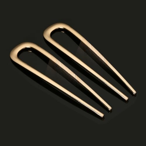 Metal French Hair Pins Set of 2 - U Shaped Hair Fork for Buns