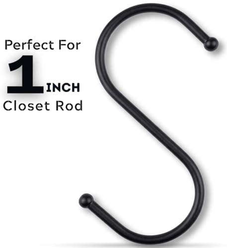 WHITECLOUDZ 30 Pack Black S Hooks, 3.4-Inch Heavy Duty Metal Hanging Hooks