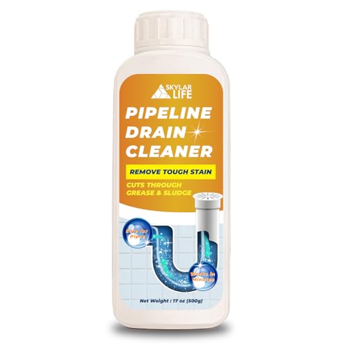 Skylarlife Drain Cleaner Powder - Heavy-Duty Clog Remover for Hair, Grease & Soap Scum 17oz
