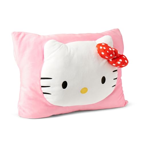 Northwest Sanrio Hello Kitty Forever Sweet Silk Touch Throw Blanket 50" x 60" with 3D Plush Pocket Pillow 14" x 20" – Comfy Hello Kitty Plush Blanket and Pillow Set