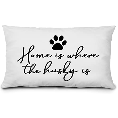 Husky Dog Throw Pillow Cover, 18x18 Inch Flannel Decorative Cushion Case