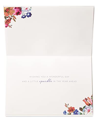 Papyrus Birthday Card - A Little Sparkle with Foil & Gems, 5x7 Inch