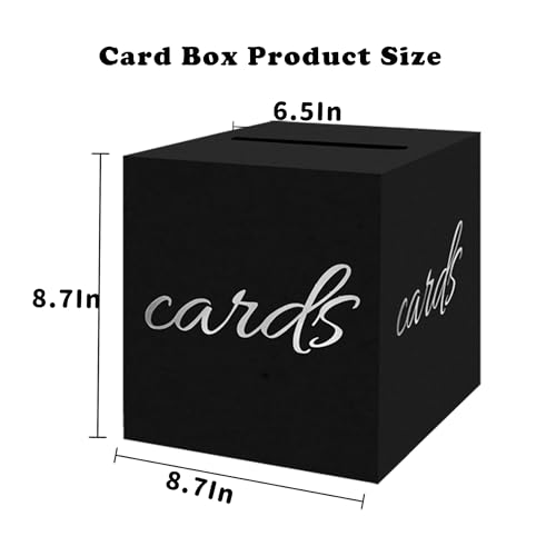 Silver Card Box for Weddings & Events - 8.7" x 8.7" Raffle Ticket Holder