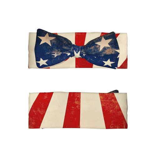 American Flag Baby Swaddle Blanket Set with Beanie & Headband
