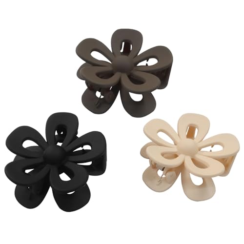 Large Flower Claw Clips 6 Pack Matte Hair Clips for Thick Hair