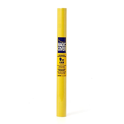 Magic Cover Self-Adhesive Vinyl Shelf Liner, 18" x 108" - Solid Yellow