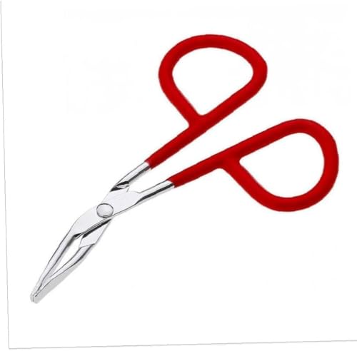 ROMI FLORIA Stainless Steel Scissors Shaped Eyebrow Tweezers with Slant Tip