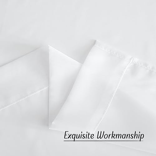 NICETOWN White Sheer Curtains 72" Long - Ring Top Voile Drapes (Set of 2)