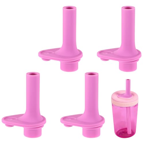 4 PCS Replacement Bite Valve for Zak Designs Kelso 15 oz, Silicone Cup Replacement Parts Reusable Straw for Zak Kids Straw Cups Accessories, Pink