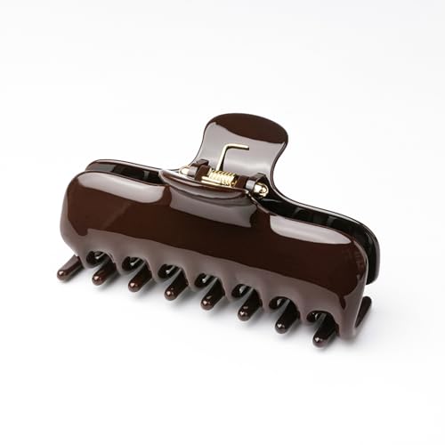 BUNLVDI Large Hair Claw Clips for Thick Hair Nonslip Chocolate Shark Clip