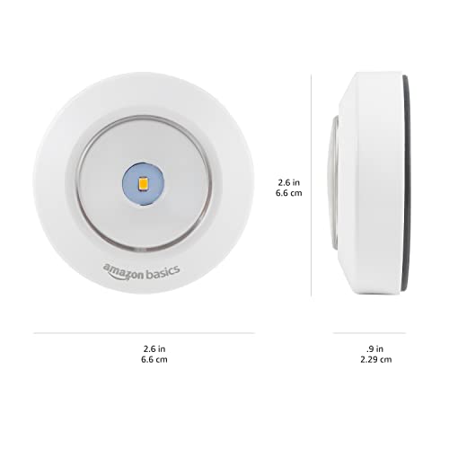 Amazon Basics LED Puck Light, Battery Operated Under Cabinet Lighting, 2-Pack