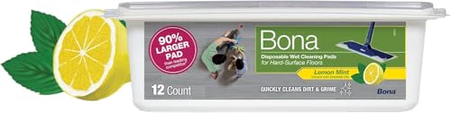Bona® Disposable Wet Cleaning Pads - Multi-Surface, Lemon Mint Scent, 12 Count