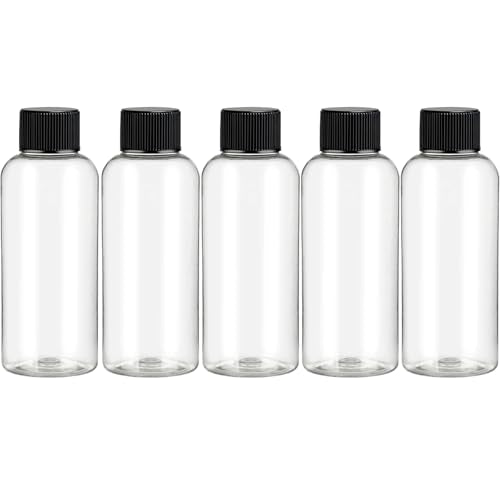 DNSEN 3.4 oz Travel Size Mouthwash & Toiletry Bottles, 5 Pack