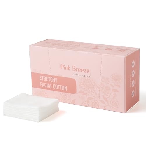 Pink Breeze Stretchable Wet Compress Cotton Pads 100 Count Ultra Thin