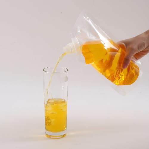 BPA-Free Reusable Plastic Flasks - Leak-Proof Juice Bags (Pack of 16)