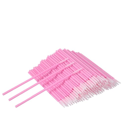 Exircy 200 Pcs Disposable Micro Applicator Brushes for Eyelash Extensions Pink