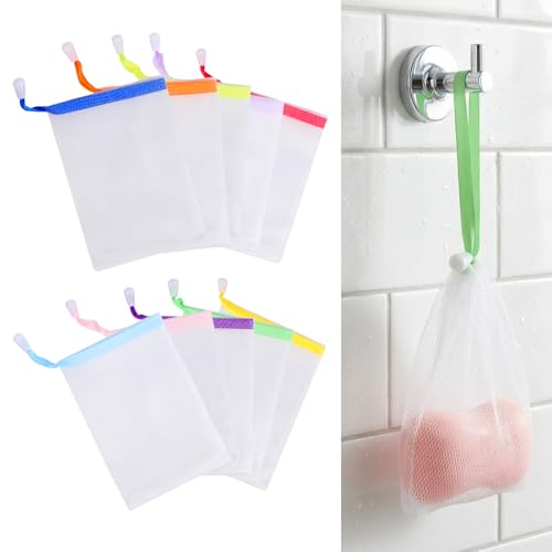 Styquenzer 10 Pack Exfoliating Mesh Soap Pouches - Soft Soap Saver Bags with Drawstring for Bath and Shower