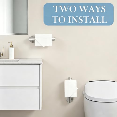 IGDALAR 2 Pack Self-Adhesive Toilet Paper Holder, SUS304 Stainless Steel - Silver