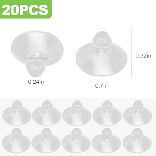 18mm Clear Suction Cups - 20 Pack for Glass Table Tops & Furniture