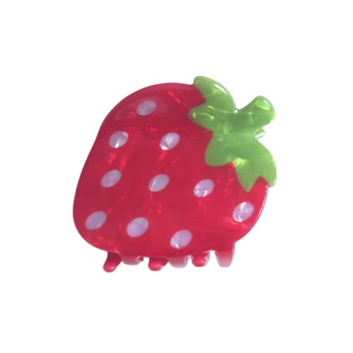 Funny Strawberry Acrylic Hair Claw Clip for Women Cute Fruit Styling