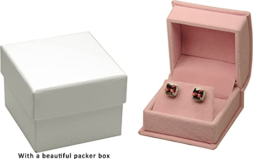 Luxury Pink Velvet Earring and Necklace Gift Box with Extra Packer