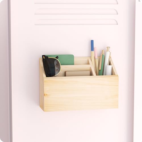 U Brands Large Magnetic Pen & Marker Holder - Pine Wood Organizer