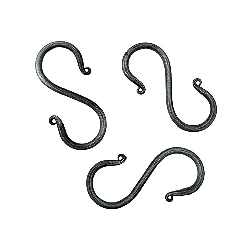 Heavy Duty Wrought Iron S Hooks - Set of 3 for Hanging Plants & Utensils