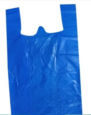 AlfaEx 100 Blue Vest Plastic Carrier Bags - 11" x 17" x 21" Strong Reusable