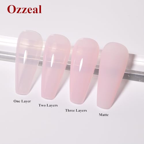 Ozzeal Jelly Gel Nail Polish Neutral Nude Translucent Sheer Soak Off UV LED 0.5 Fl Oz