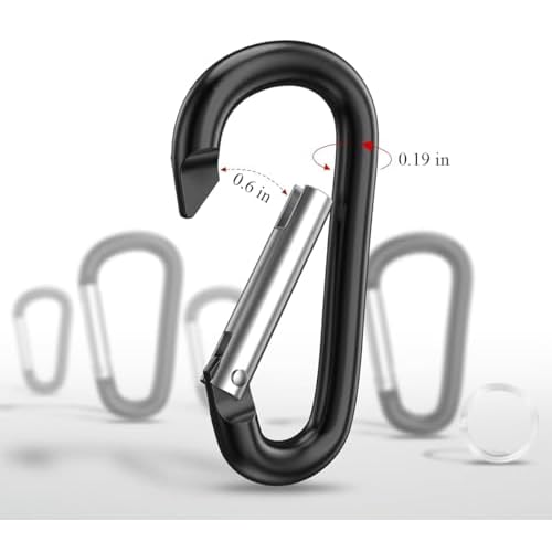 12PCS Carabiner Clip - 2.2" Aluminum Carabiner D Ring Shape,Key Chain Clip Hook,Keychain Clip,Multipurpose for Camping, Hiking,Backpacking or Other Outdoor Activities,Multicolor.