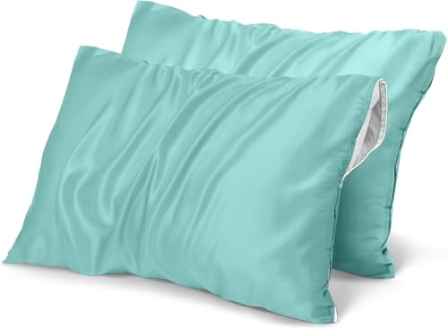 Queen Size Pillow Protectors with Zipper - Set of 2, Waterproof & Dust Mite Proof