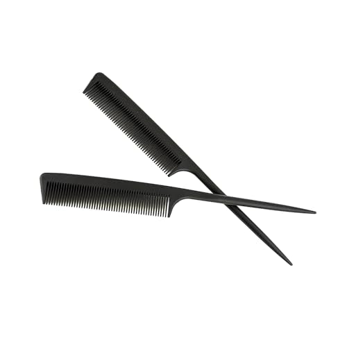 3 Pcs Tail Combs Fine Tooth Parting Comb for Hair Styling Black