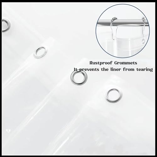 GBYcLyw Clear Short Shower Curtain Liner 36"W x 60"L Pack of 1 - Waterproof & Recyclable