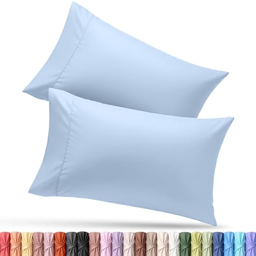 Utopia Bedding Queen Size Pillow Case Set of 4 - Ice Blue Microfiber