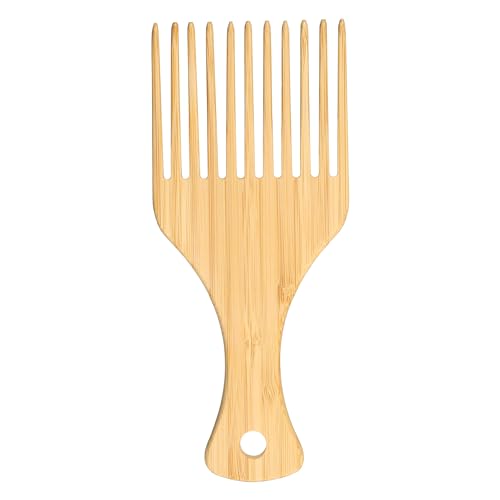 VOCOSTE Wooden Afro Hair Pick Comb for Curly, Thick, and Coarse Hair - 7.17 Inch