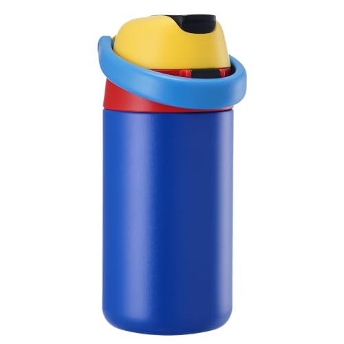 Fijinhom 12oz Stainless Steel Toddler Water Bottle with 2-in-1 Lid - Blue