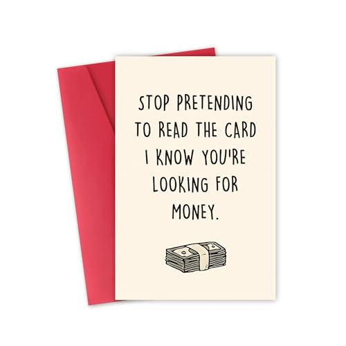 Funny Birthday Card for Mom, Dad & Friends - 8x5.3 Inch