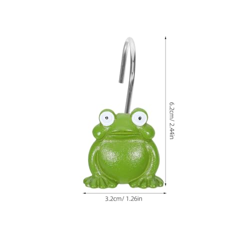 Frog Shower Curtain Hooks 12pcs Resin Shower Rings Rust-Resistant Bathroom Decor