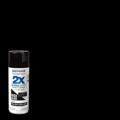 Rust-Oleum Painter's Touch 2X Spray Paint, High Gloss Black, 12 oz