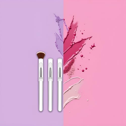 Silicone Lip Brush Set with Caps - 3 Pcs Lipstick Applicators